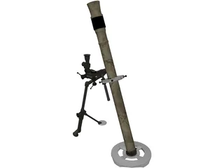 M252 Mortar Cannon 3D Model