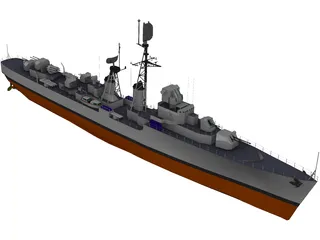 Destroyer Forbin 1958 3D Model