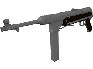 MP-40 Sub Machine Gun 3D Model