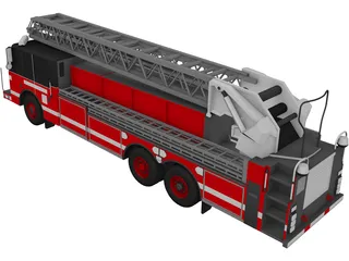 Pierce Firetruck Ladder 3D Model