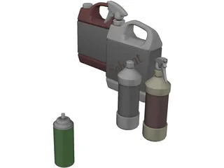 Spray Bottles 3D Model