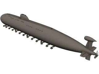 APL Victor III Submarine Russia 3D Model