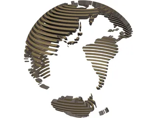 Globe World Map 3D Model