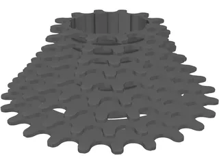 Cassette 9 Speed Rear 3D Model