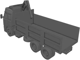 Volvo Truck 6X4 Crane 3D Model