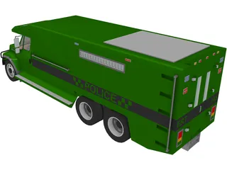 International Police Truck 3D Model