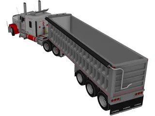 Kenworth W900 with Trailer 3D Model