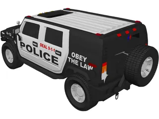 Hummer H2 Police 3D Model