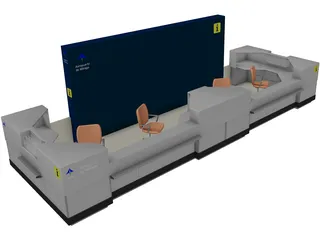 Airport Information Desk 3D Model