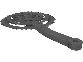 Bicycle Crank Shimano Alivio Right 3D Model