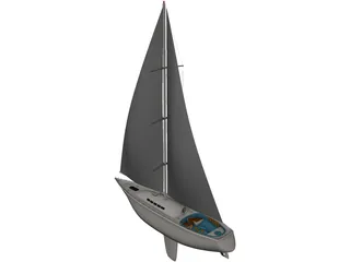 Plam Boat 3D Model