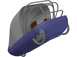 Human/electric side by side recumbent vehicle 3D Model