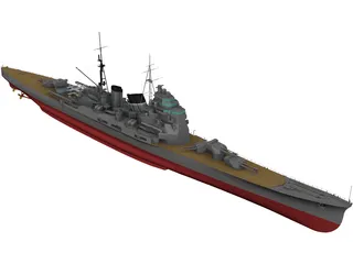 Heavy Cruiser Takao (1932) 3D Model