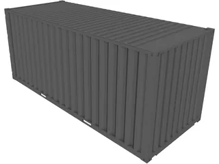 Shipping Container 20x08x08ft Movable Doors 3D Model