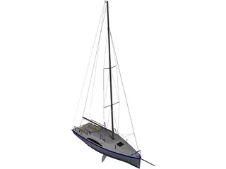 K800 Sail Yacht 3D Model