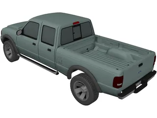 Ford Ranger XLT Crew Cab (2005) 3D Model