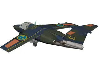 SAAB 105 SK60 3D Model