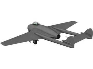 De Havilland D.H. 100 Mk.50 Vampire 3D Model