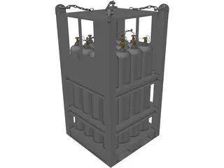 Offshore Gas Cylinder Rack 3D Model