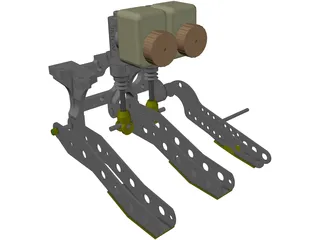 Tilton Floor-Mount Pedal Assembly 3D Model