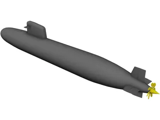 Scorpene Class submarine 3D Model