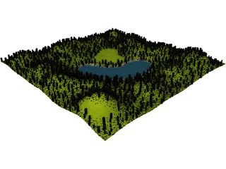 Hill Lake 3D Model