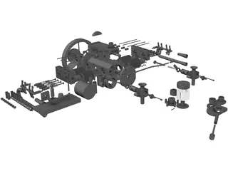 Engine 4 Cylinder Boxer 3D Model