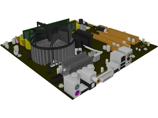 microATX Intel System Board 3D Model