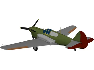 Curtiss P-40E 3D Model