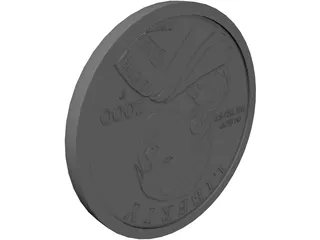 Coin Gold Dollar 3D Model