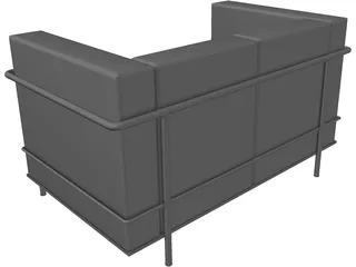 Sofa Corbusier LC-2 Two Seater 3D Model