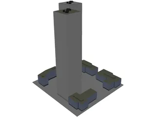 Twin Tower 3D Model