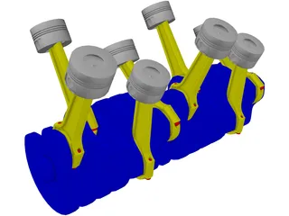 Engine Part V8 3D Model