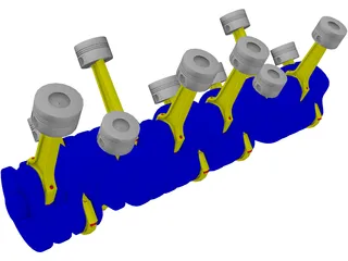 Engine Part V12 3D Model