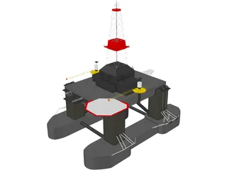 Oil Platform Offshore 3D Model