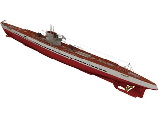 Type IX B V Boat 3D Model