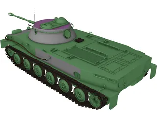 PT 76 Amphibious Tank 3D Model