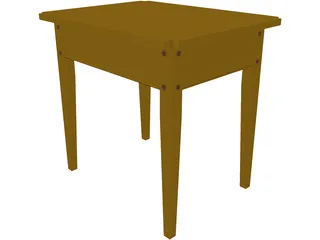 Table Colonial End 3D Model