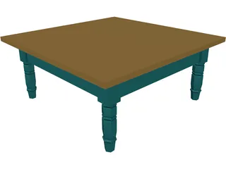 Table Colonial Coffee 3D Model