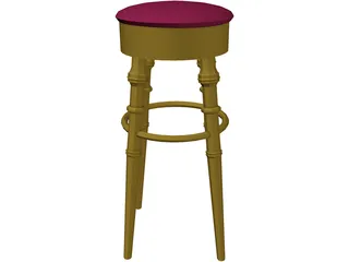 Barstool Brass 3D Model