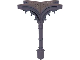 Column, 1800s Ornate 3D Model