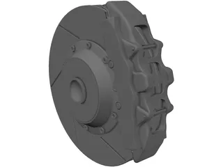 Brake Disc and Pads 3D Model