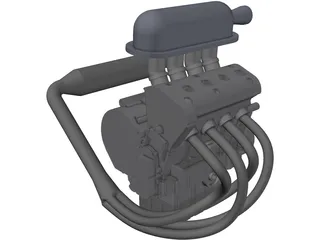 Yamaha R6 Engine 3D Model