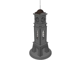 Civic Clock Tower 3D Model