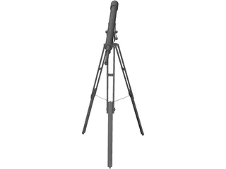 Brass Telescope on Stand 3D Model