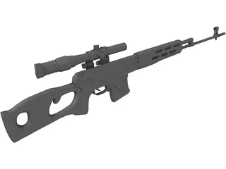 SVD Dragunov 3D Model