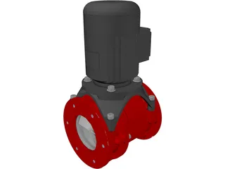 Screw Pump and Motor 3D Model