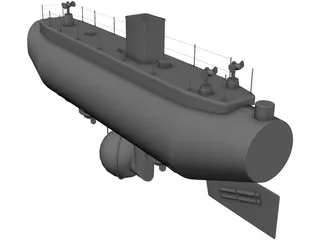 Trieste Submarine 3D Model