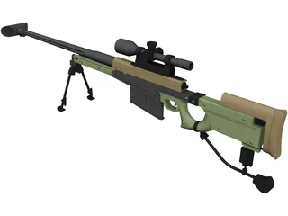 Sniper Rifle 3D Model