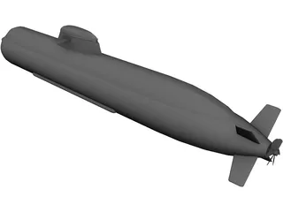 German 212 class Uboat 3D Model